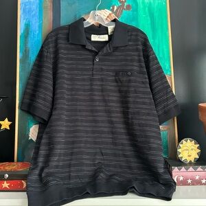 Penmans Classic Black Striped Polo Shirt XL